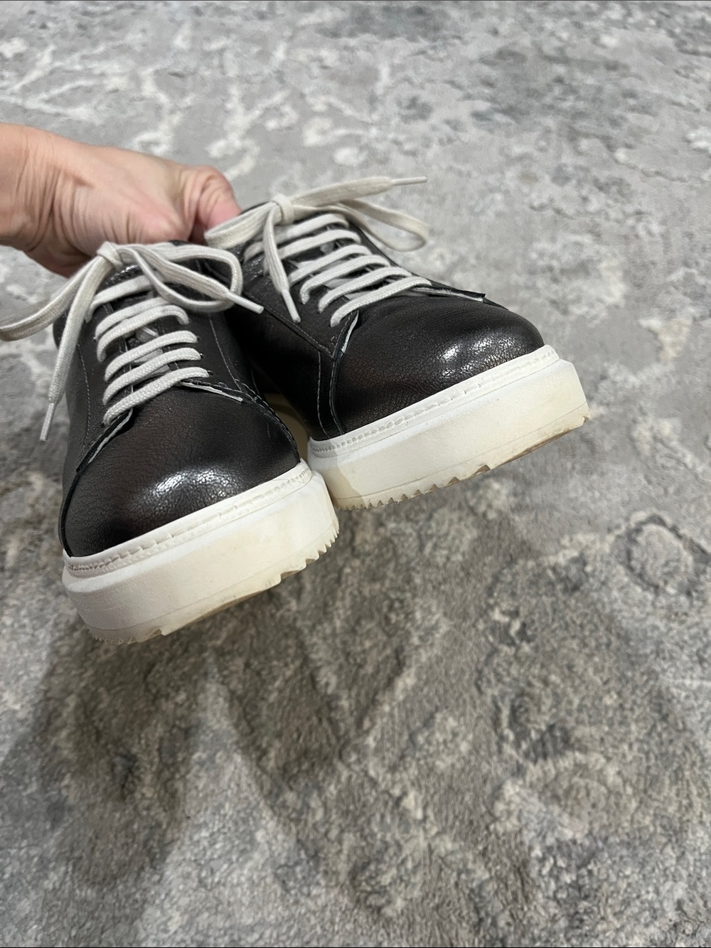 Homers Artisan Ista Pewter Leather Sneaker 38.5 - Picture 11 of 12